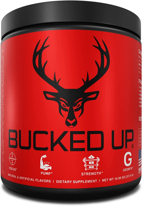 Bucked Up Pre-Workout Supplement – Energy, Focus & Endurance with Citrulline, Beta-Alanine, and 3 Trademarked Ingredients – Blue Raz Flavor