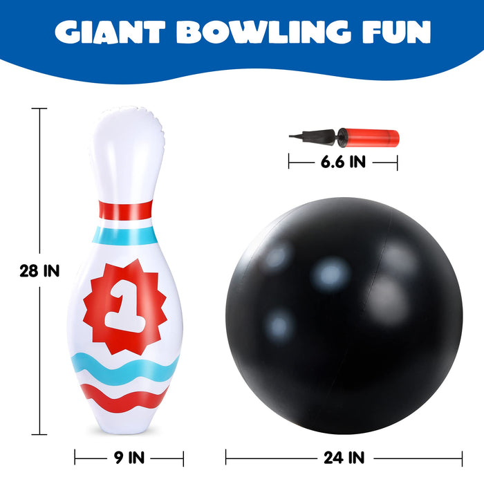 JOYIN Giant Inflatable Bowling Set for Kids and Adults, Christmas Birthday Party Games, Kids Education Motor Skills Toys