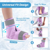 NEWGO Ice Pack Foot Ice Pack Wrap for Plantar Fasciitis, Edema, Achilles Tendonitis Relief, Gel Foot Cold Pack Hot Cold Therapy Ice Boot for Foot and Ankle Swelling, Sprained Ankles Heels - Purple
