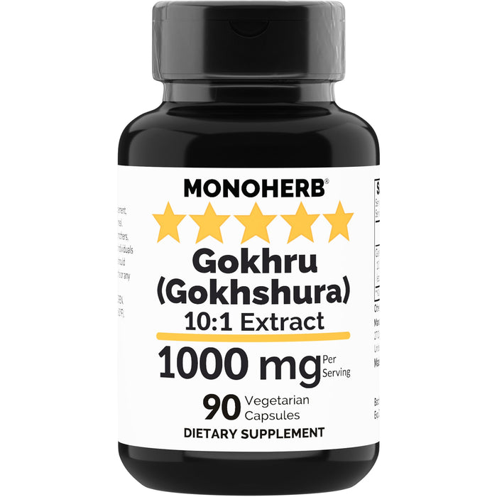 MONOHERB Gokhru - Gokhshura - Extract 1000 mg - 90 Vegetarian Capsules