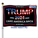 Trump Flags 2024 3x5 Outdoor Take America Back- Donald Trump Flags Made In USA Double Sided Black 3 Ply Heavy Duty with 2 Brass Grommets for Outside Oudoor