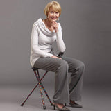 Switch Sticks Walking Stick, Walking Cane, Cane Chair, Quad Cane and Folding Cane with Seat is 34 Inches Tall, FSA and HSA Eligible, Supports Up to 220 Pounds, Bubbles