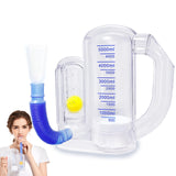 Breathing Exercise Device for Lungs, Deep Breathing Trainer for Adults - 5000ml Volume Measurement with Flow Rate Indicator