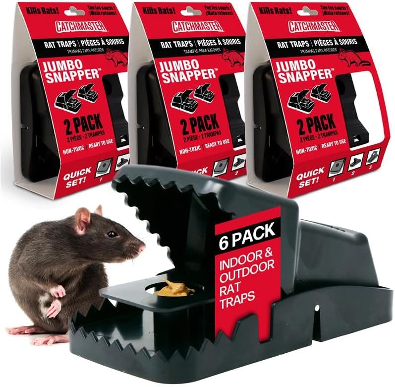 Snapper Mouse Catchmaster Jumbo Snapper Mouse Traps 6-Pk, Mouse Traps Indoor for Hom