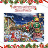 Advent Calendar Puzzles 2024 Christmas Jigsaw Puzzles 1008 Pieces, Christmas Gifts Train 24 Days Christmas Countdown Calendar Puzzles for Adults, Family Game Christmas Gifts for Adults Teens