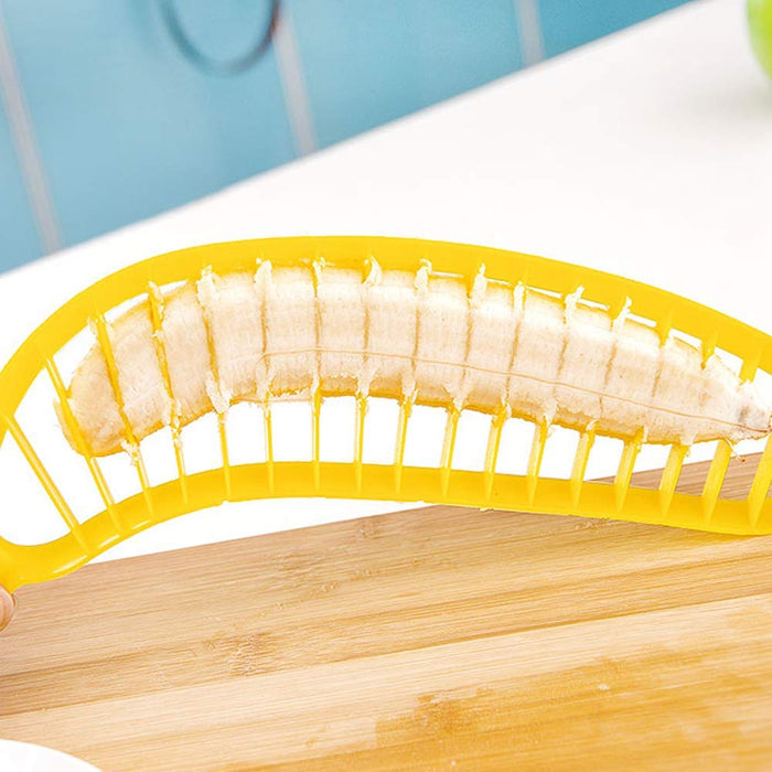 Guyuyii Banana Cutter Slicer - Quick, Safe, and Even Slices for Fruit Salads and Snacks - A Must-Have Kitchen Gadget for Kids, Adults, Elderly, and Healthy Eaters