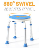 Leagent FSA HSA Swivel Shower Stool for Inside Shower, Adjustable Shower Chair for Inside Tub, Tool-Free Shower Seat, Bath Chair for Elderly/Pregnant