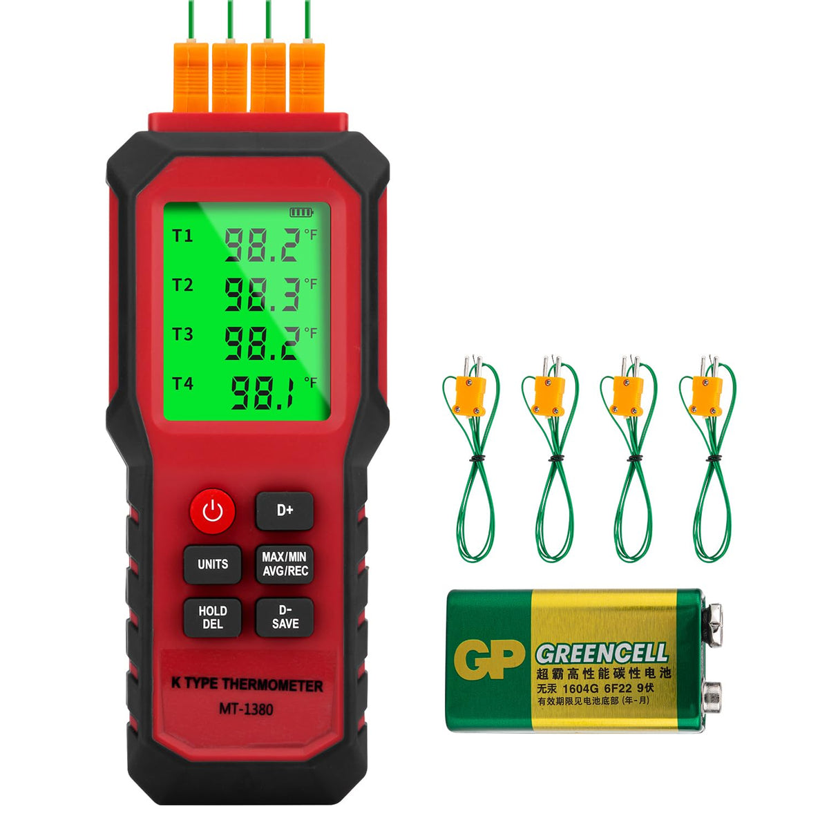 YZT Meter 4-Channel K-Type Temperature Thermometer Measurement Range ...