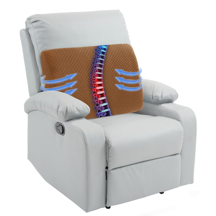 HOMBYS Lumbar Support Pillow for Recliner Chair, Memory Foam Back Support Cushion for Elderly,Extra Large Lumbar Support Pillow with Extension Straps, Thick Backrest for Home Reading