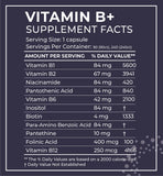 BodyBio - Vitamin B Complex including B1, B2, B3, B5, B6, Methyl B12, Folinic acid, 5-MTHF, and B7 to Supports Alertness, Metabolism & Immune System, 90 Capsules