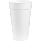 DART 16oz Foam Cups, Case of 500ct, 16J165 & 20J16 3.7" Top and 2.4" Bottom Diameter, 6.1" Height, 20 Oz Big Drink Foam Cup (Case of 500), White