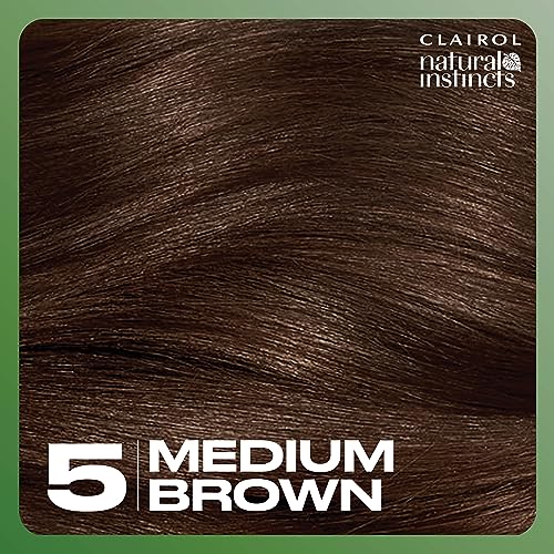 Clairol Natural Instincts Demi-Permanent Hair Dye, 5 Medium Brown Hair Color, Pack of 3