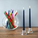 CANDWAX 10 inch Taper Candles Set of 4 - Dripless Taper Candles and Unscented Candlesticks - Perfect as Dinner Candles and Christmas Candles - Dark Blue Candles