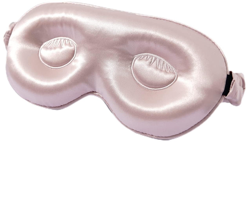 ZIMASILK Adjustable Silk Contour Sleep Mask, 100% 22 Momme Mulberry Silk Eye Mask, Designed for Long Lashes and Eyelash Extensions, Comfortable Eye Sleeping Mask with Pure Silk Filler (Pink)