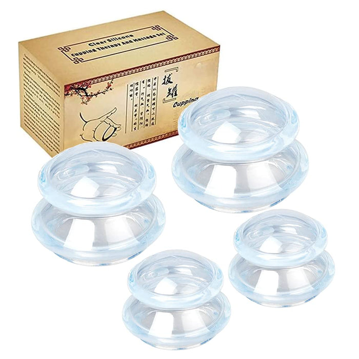 SHINEFUTURE Cupping Therapy Set, Cupping Set Massage Therapy Cups Cupping Therapy Middle Size 4 pcs