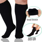 3 Pairs Plus Size Compression Socks for Women and Men Wide Calf 20-30mmhg Extra Large Knee High Support for Circulation