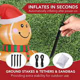 Funflatable 6 FT Christmas Inflatables Outdoor Decorations, Cute Christmas Blow Up Yard Decorations Gingerbread Man in Hot Cocoa Mug Scene for Garden Lawn Xmas Decor