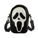 Halloween Pumpkin Crossbody Bag, Pu Leather Novelty Ghost Purse Cute Spooky Season Gothic Shoulder Bag for Women