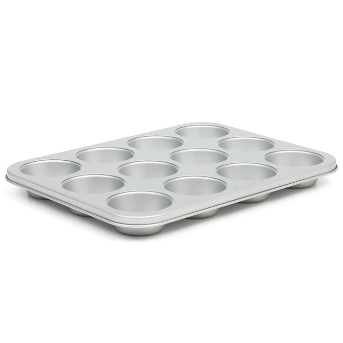 Martha Stewart Gallen 12 Cup Nonstick Carbon Steel Muffin/Cupcake Pan - Silver