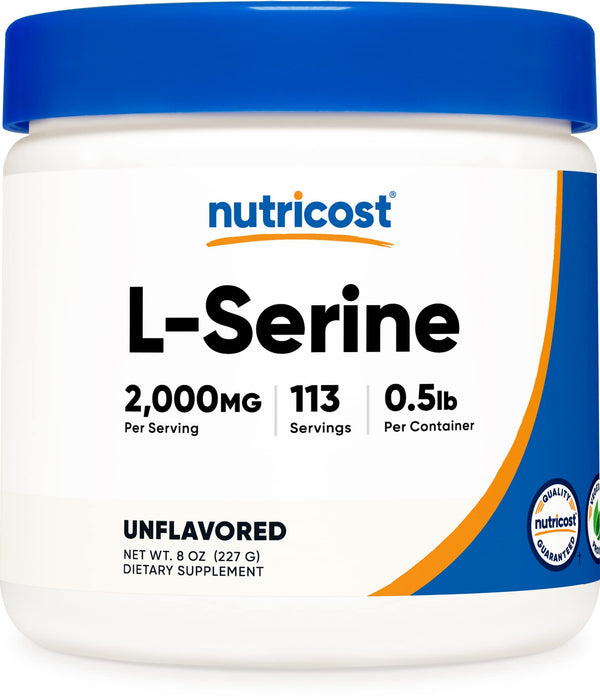 Nutricost L-Serine Powder, 113 Servings (.5LB) - 2,000 MG Per Serving - Non-GMO, Gluten Free