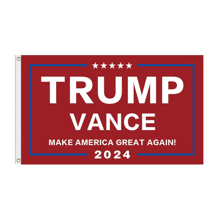 Trump Vance 2024 Flag 3x5 Ft Trump Vance Flag Make America Great Again Flag Patriotic Outdoor Decor with Brass Grommets (red)