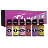 Floral Gift Set of 6/10ml Premium Grade Fragrance Oils - Lavender, Lilac Lillies, Jasmine, Plumeria, Rose Garden, Magnolia - Scented Oil