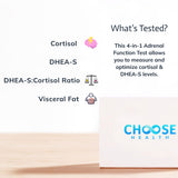 4-in-1 Cortisol & DHEA-S Test | Sleep Test | Stress Test |Adrenal Health & Function Test | Visceral Fat | CAP & CLIA accredited Lab | Not Avail in NY RI…