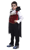 DNQCOS Boys Kids Vampire Halloween Costume Gothic Classic Cosplay Dress Up (Black, 7-9 Years)