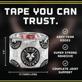 Goat Tape Scary Sticky Premium Athletic Tape, Weightlifting Tape, Thumb Tape for Hook Grip, for The Toughest Fitness Workouts and Lifts, White & Black/Black & Yellow, 2 Rolls