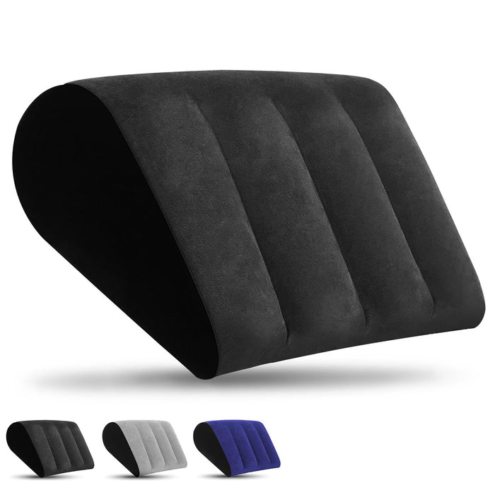 Portable Wedge Pillow Inflatable Cushion - Body Positioners Lightweight Wedge Pillow for Sleeping, Leg Elevation, Use in Bed, Travel, Camping, Fast Inflating Deflation (Black)