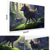 MTG Playmat Size 24x14in Free Storage Bags Non-Slip Backing Printing, Ideal for Card Game Enthusiasts TCG Playmat Mouse Pad (Timberwolves,No with Zone)