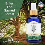 JUNIPERMIST Sacred Forest Smudge Spray (4 Fl Oz) - for Cleansing Negative Energy - Smudge Spray Alternative to Sage Smudge Sticks - Sustainably Made in USA with Pure Essential Oils and Real Crystals