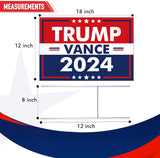 Trump Vance 2024 Yard Sign Rally Handheld with H-Stakes,Double Sided 18x12 Inch Trump Vance Signs,Patriotic Design President Trump Vance Lawn Sign Outdoor