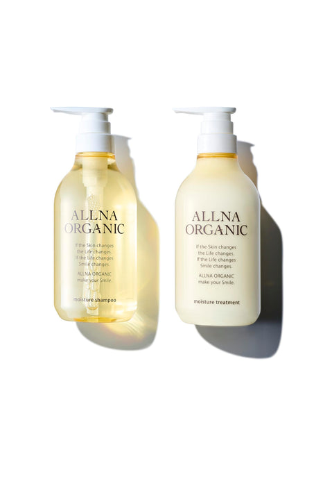 Allna Organic Shampoo and Treatment Set, Additive-Free, Made in Japan (Moisturizing, 16.9 fl oz (500 ml) Bottle)