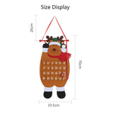 MEZOOM Christmas Advent Hanging Calendar Xmas Felt Countdown Calendar with 24 Pockets Reusable Fabric Reindeer for Kids Gifts Wall Door Hanging Decoration Home Office Classroom Holiday Decor