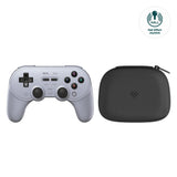 8Bitdo Pro 2 Wireless Bluetooth Controller with Travel Case, Hall Effect Joystick Update, Retro Gamepad for Switch, PC, Android, and Steam Deck & Apple (Gray Edition)