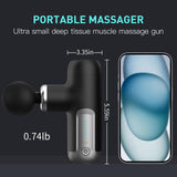 YAEIY Mini Massage Gun, Portable Massage Gun for Deep Tissue Muscle, Handheld Small Massage Gun, Compact Powerful Massager with Case for Travel, Athletes,Office Gifts, Black