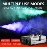 Fog Machine 1500 Watt with 6 LED Lights and Wireless Remote, Professional Stage Smoke Machine for DJ Halloween Parties Wedding Christmas