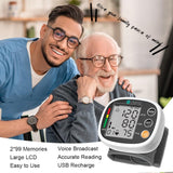 ZIQING Blood Pressure Machine Wrist Blood Pressure Monitor, USB Rechargeable LCD Pulse Rate Monitor for Home Use with 2x99 Sets Memory Irregular Heartbeat Monitors, Adjustable Wrist Cuff 5.3-7.68 inch