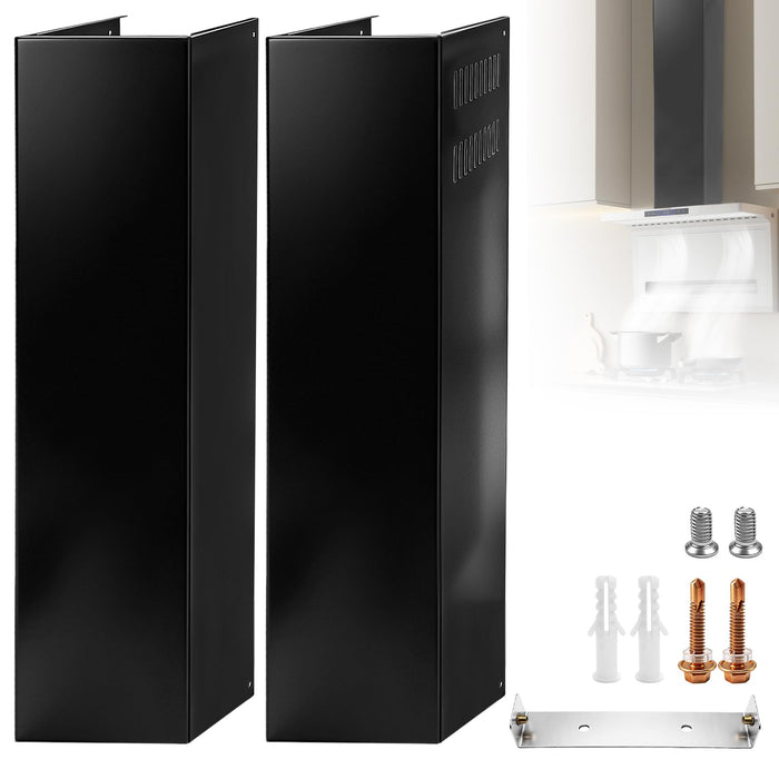 Wall-Mount Range Hood Extension Cover, Adjustable Vent Extender 31.5"–63", Universal Range Hood Cover for Kitchen & Microwave Hood Extensions