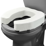 Lunderg Toilet Seat Riser for Seniors - Adds 3 inches. Universal Fit - FIRM Raised Toilet Seat Cushion with High-Density Foam for enhanced Comfort & Elevation. Post-Surgery Must have (White)