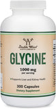 Double Wood Glycine Supplement – 1000mg per Serving – 300 Capsules – Amino Acid Supplement for General Well-being – Non-GMO, Gluten-Free