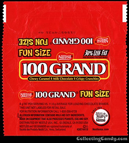 Nestle 100 Grand 0.75 oz Fun Size Chocolate Bars 90 TOTAL FUN SIZE BARS