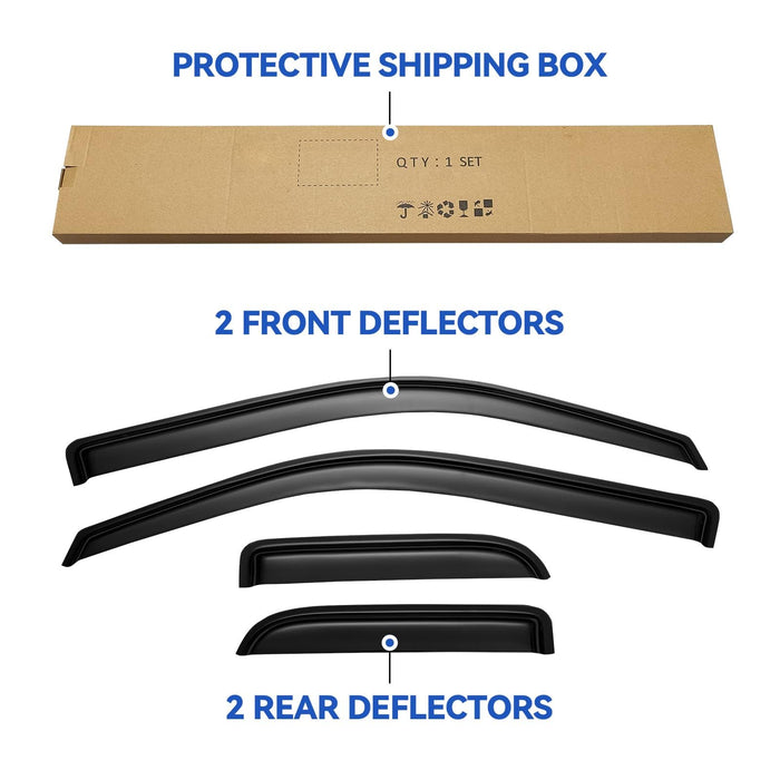 Window Visors Rain Guards for 2004-2014 Ford F150 SuperCab, Out-Channel Window Vent Wind Deflectors Visors Shades for 04-14 F-150 Extended Cab