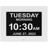 American Lifetime 【New 2024】 Dementia Clock Large Digital Clock for Seniors, Digital Clock with Custom Alarms, Clock with Day & Date for Elderly, Large Number Digital Clock White Extra Large