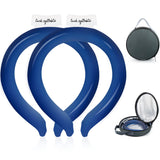 Neck Cooling Tube with Cold Insulated Bag, Reusable Wearable Neck Cooler Ring, Cooling Neck Wraps for Summer Heat Outdoor Indoor (navy blue*2)