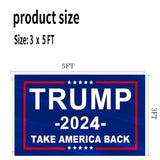 Trump 2024 Flag 3x5 Outdoor Double Sided Made in USA Heavy Duty 3 Ply Thick Polyester Material Take America Back Flags with 2 Metal Grommets, 4 Rows of Stitching Donald Trump Banner