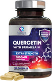 Quercetin - 1050mg Supplement with Bromelain, Zinc & Bioflavonoids, Immune Health Support, Extra Strength Quercetin & Bromelain 1000mg - Non-GMO, Vegan & Gluten Free - 60 Servings, 120 Veggie Capsules