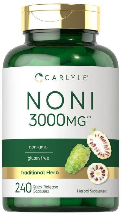 Carlyle Noni Fruit Capsules 3000mg | 240 Count | Non-GMO, Gluten Free | Traditional Herb Supplement