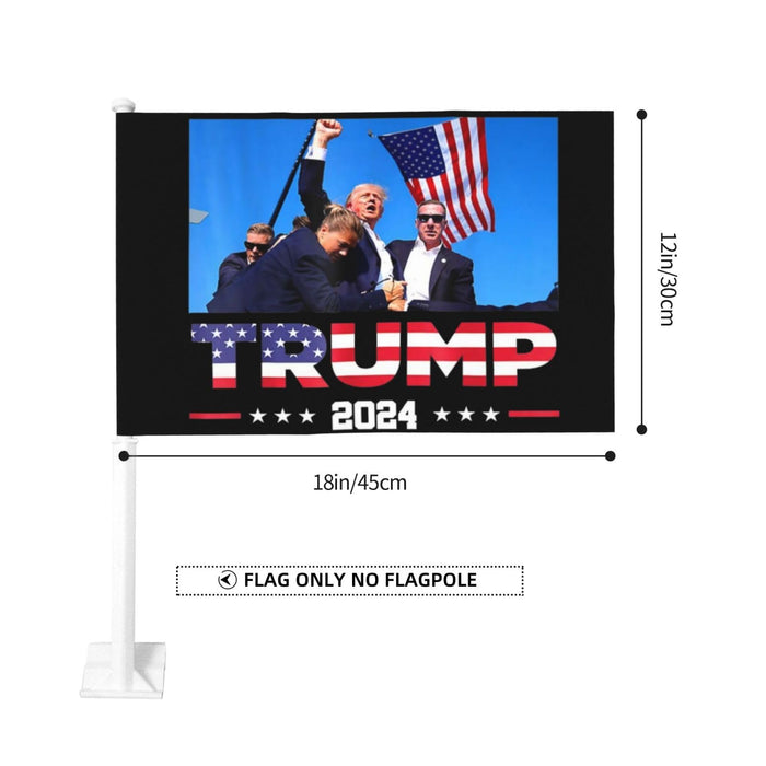 Generic Trump 2024 Car Flag Double Sided Printing Window Clip Flag Car Decoration Banner Outdoor Flags 12x18 Inch, Black